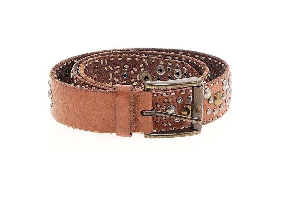 Western Studded Leather Belt Boho Festival CognacBrown PunkRock CowboyCowgirl